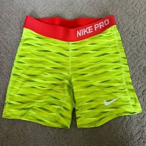 Neon Nike pro shorts